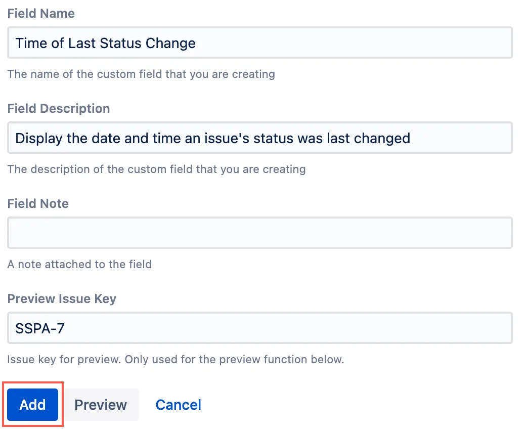 Image showing the Time of Last Status Change field