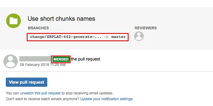 Pull request email example