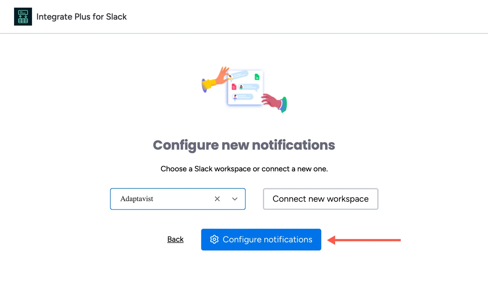 Configure notifications button