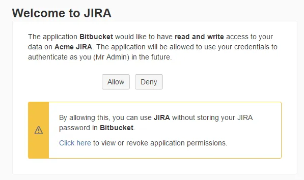 An example authentication screen.
