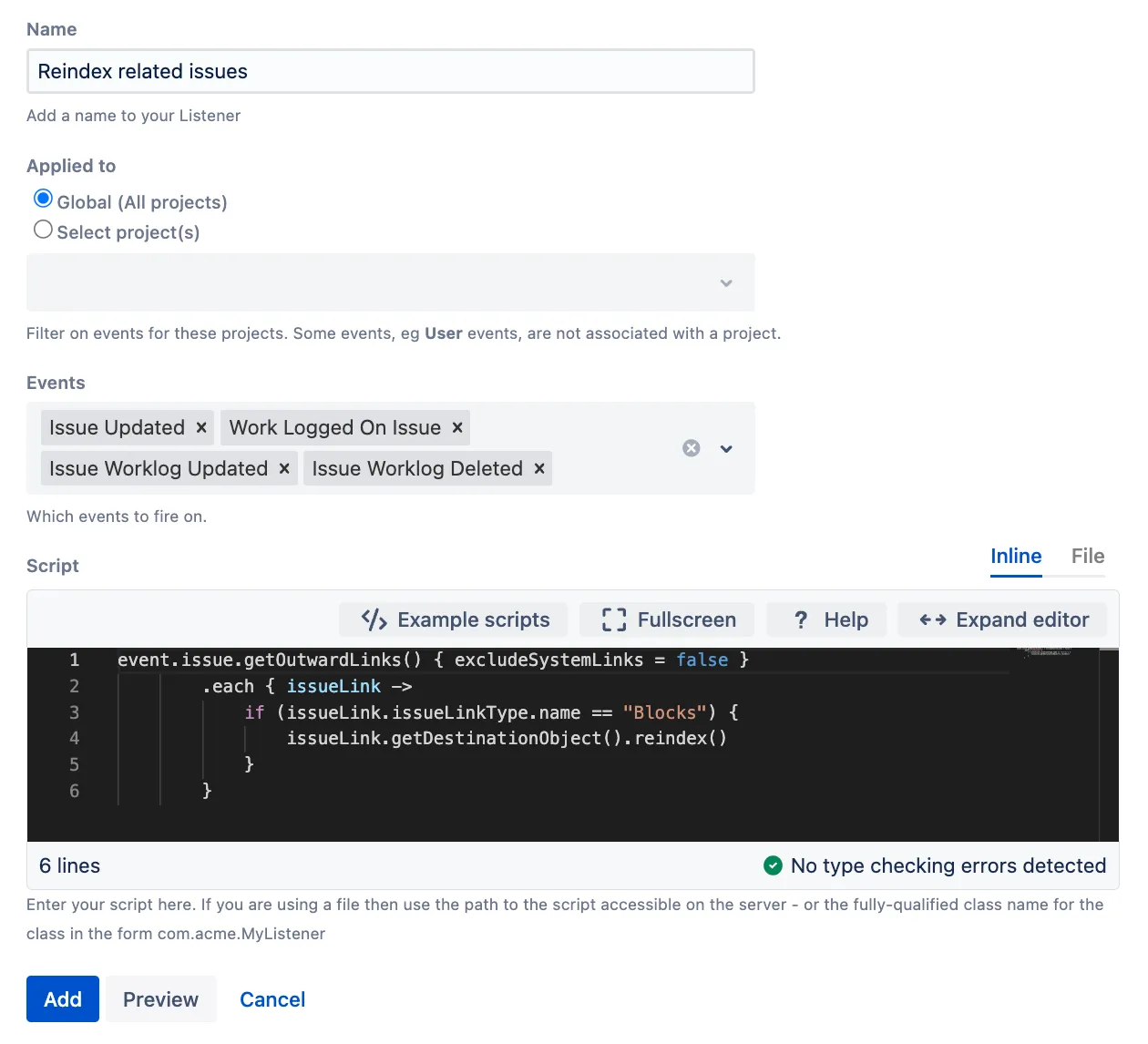 Image showing the custom listener example