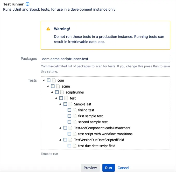 A screenshot of the Test Runner.