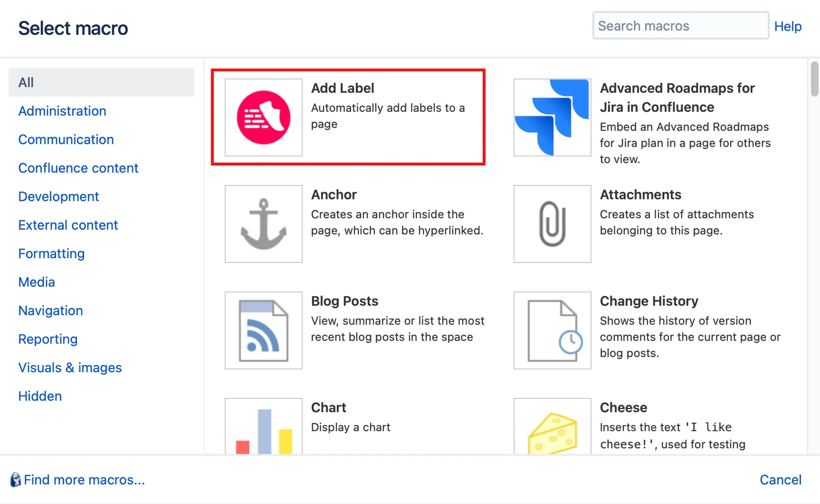 The Add Label button highlighted.