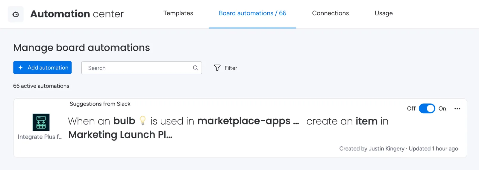 List of existing board automations