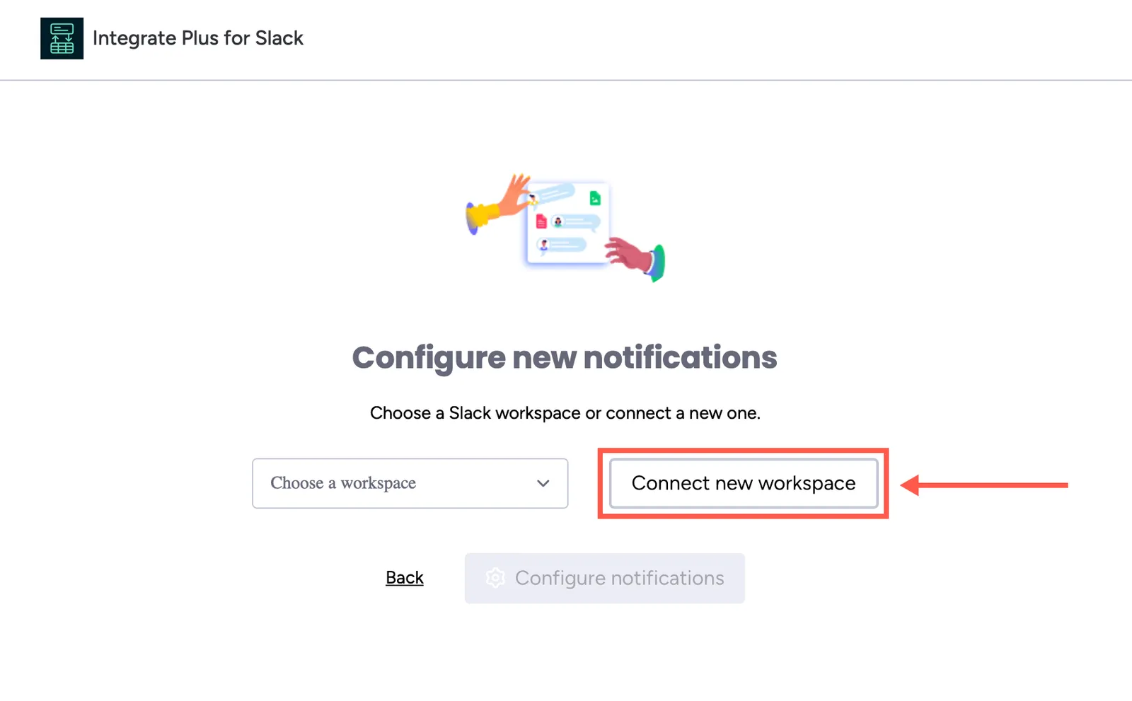 Create new workspace button