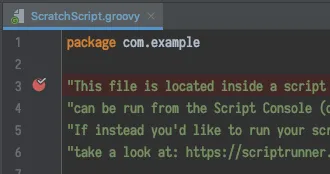 A Breakpoint set on an example script in IntelliJ IDEA.