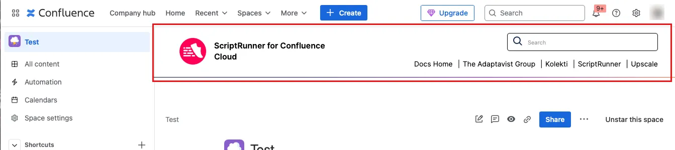An example header at the top of a page.