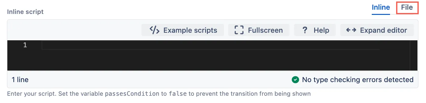 Script file path configuration example