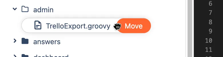 Script editor file tree