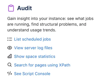 The Audit section of the ScriptRunner Homepage.