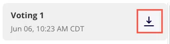 The download button next to a sample voting session called "Voting 1."
