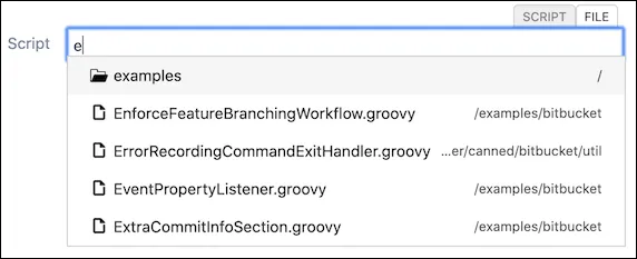 The Script Search field.