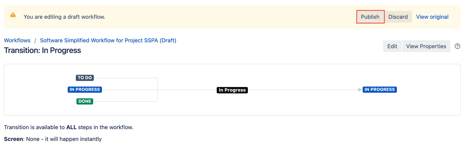 Publish workflow with optional backup selection