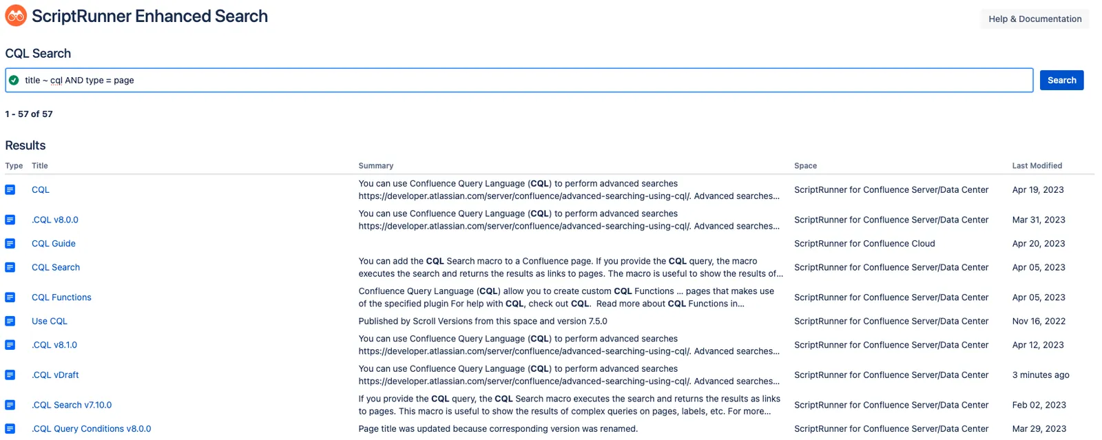A CQL Search with the above example.