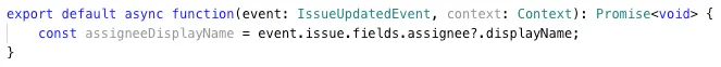 Code snippet in JavaScript defining an asynchronous function named
