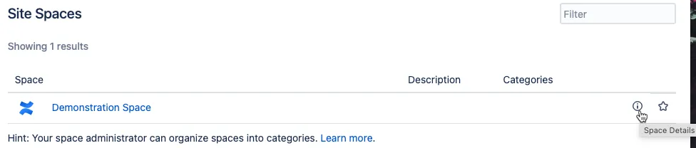 The Space Details button