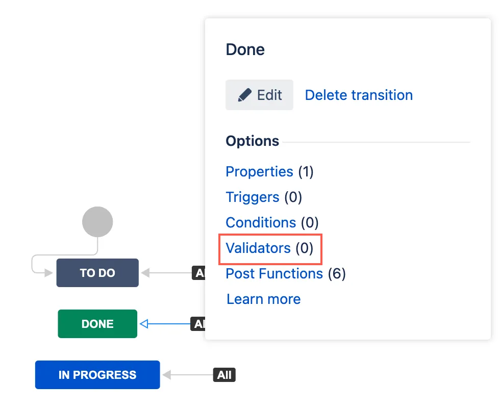 Workflow options screenshot