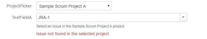 ```Validation error shown for invalid issue selection