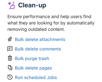 The Clean-up section of the ScriptRunner Homepage.