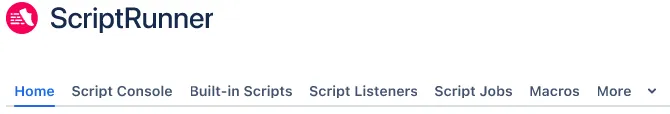 The ScriptRunner tab menu.