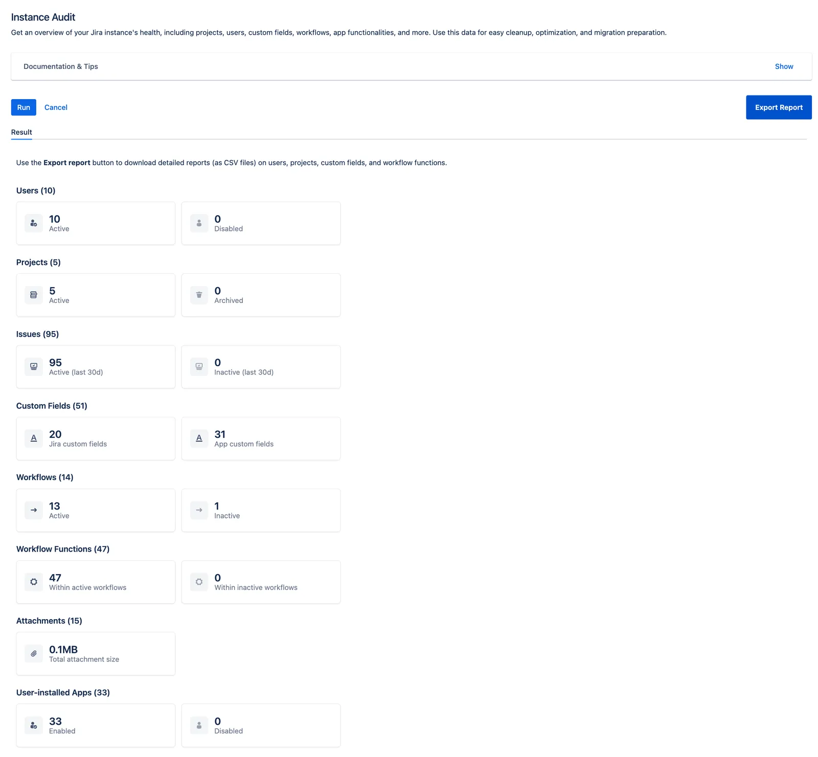Image of instance dashboard