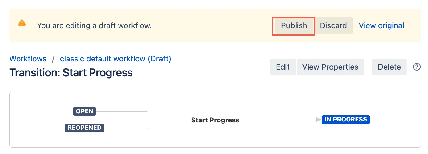 Publish workflow dialog.