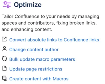 The Optimize section of the ScriptRunner Homepage.