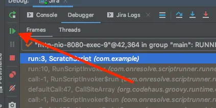 The Run button, highlighted in an IntelliJ IDEA window.