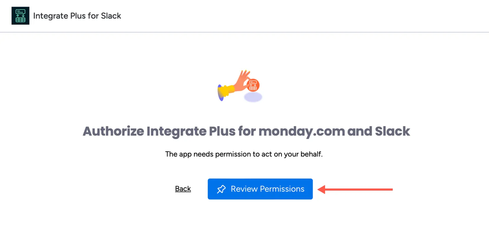 Review permissions button