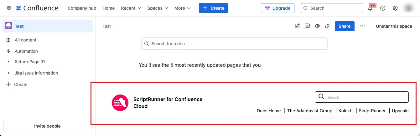 An example footer at the bottom of a page.