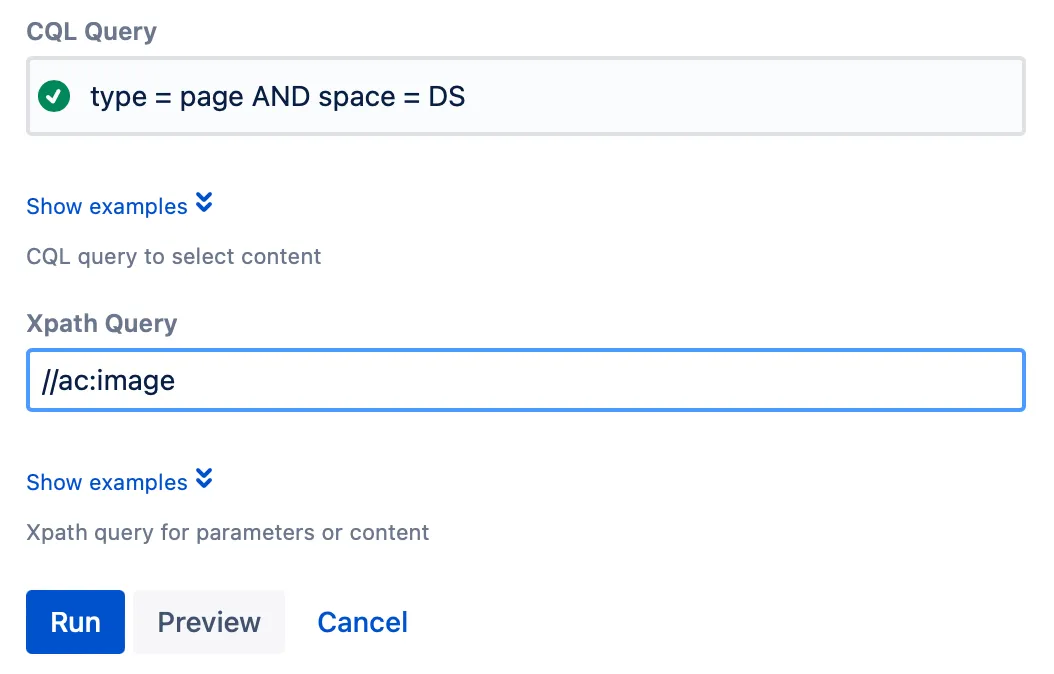 The script form filled in with example content.