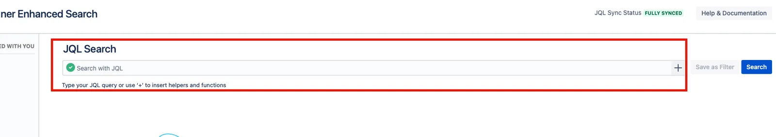 JQL Search bar with query entered and Search button highlighted