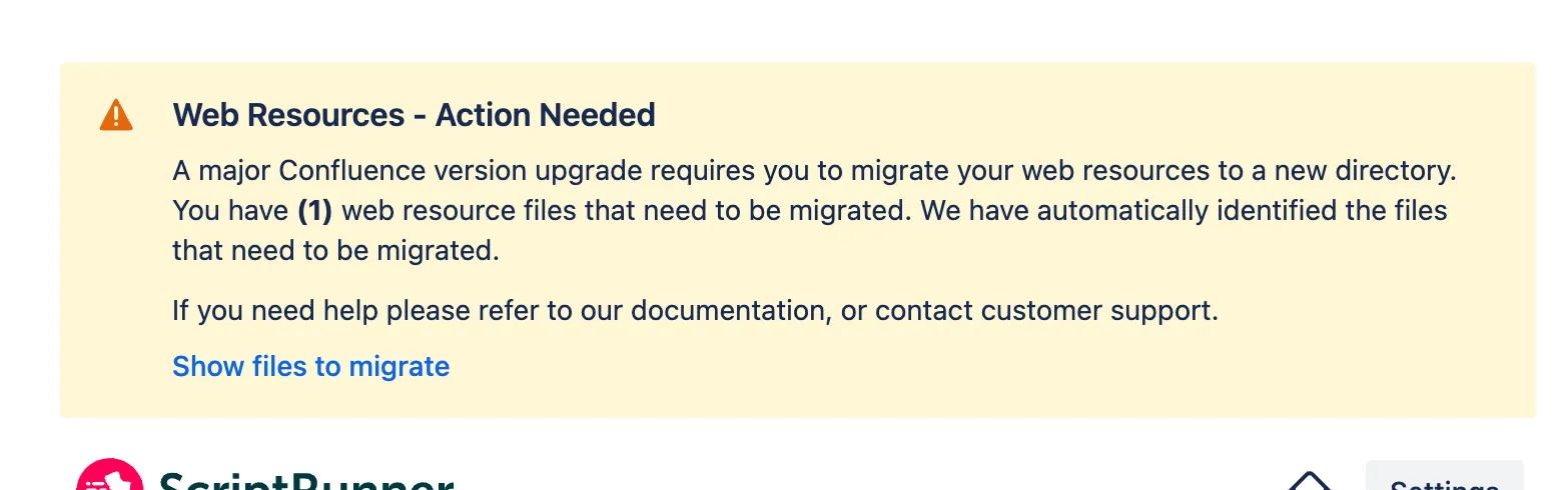 An example notification of resources in the wrong location.