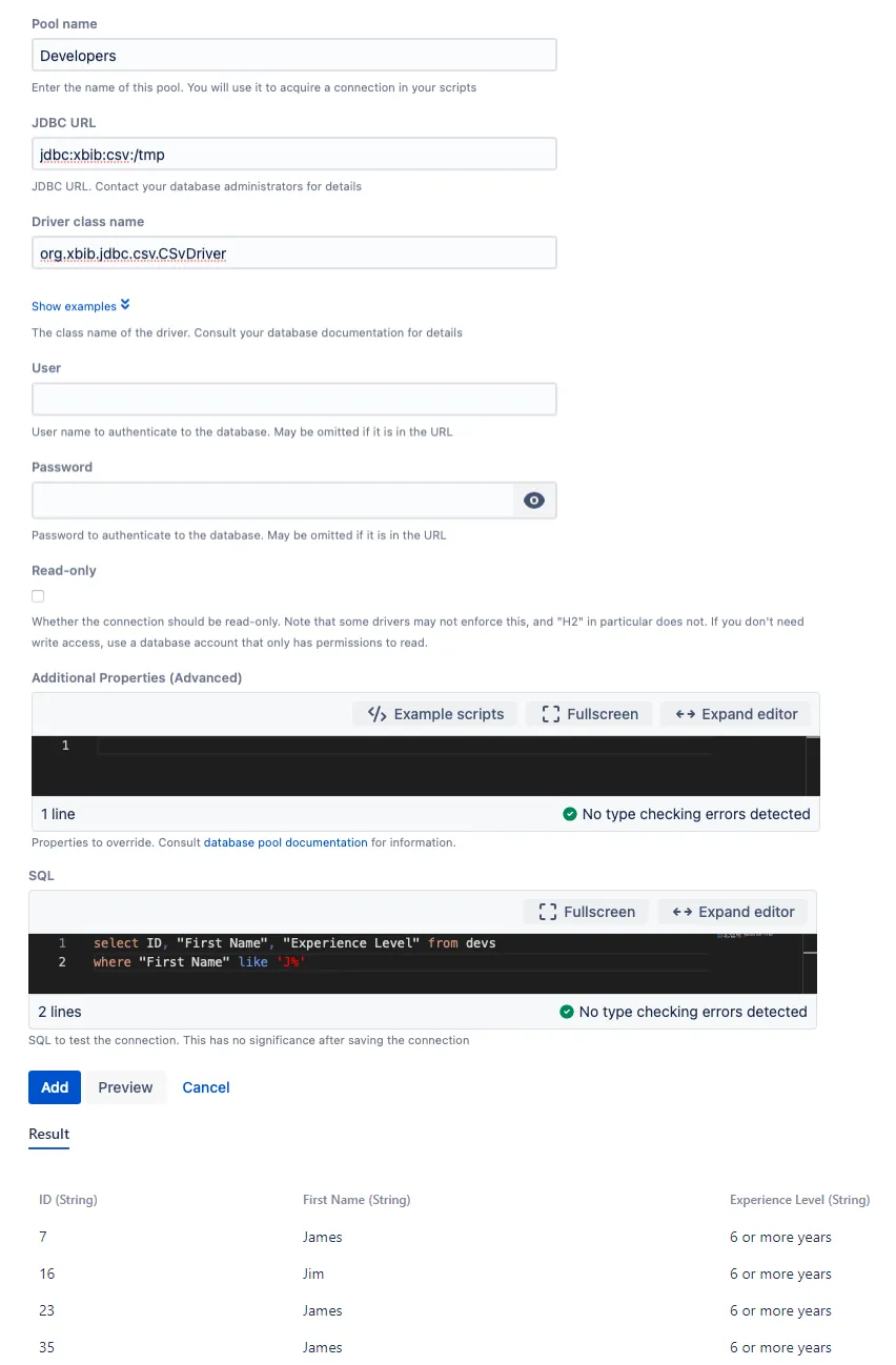 A create custom field form with example configuration.