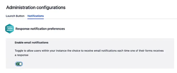 Notifications tab with Response notification preferences section highlighted