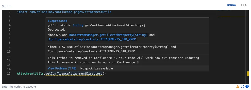An example script with deprecated code.